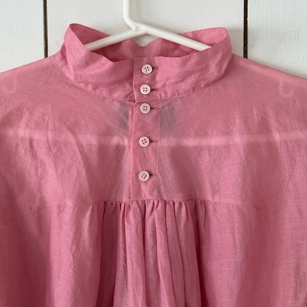 Comme des Garcons Puff-Sleeve High-neck Bubblegum Pink Top Size Medium - Picture 4 of 9
